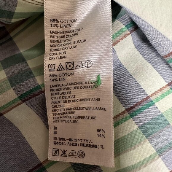 Tommy Bahama Shirt Men Size L Short Sleeve Cotton Blend Jeans Island Crafted EUC - Picture 5 of 10